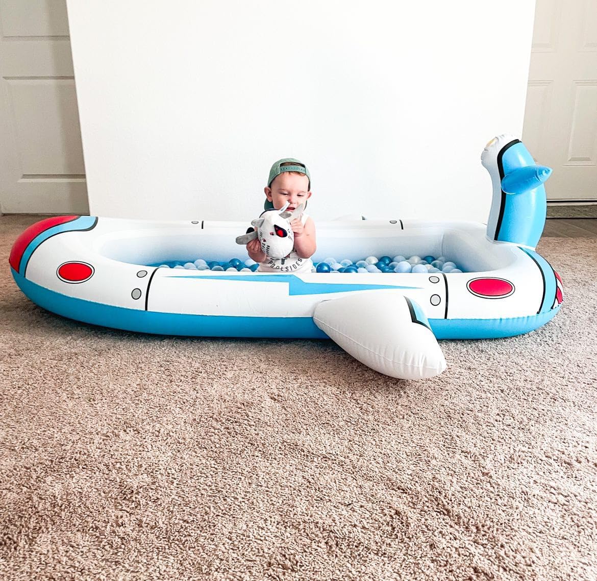 Kiddie Pool Splash Pad for Kids 68" x 38" x 21.5" | 3-in-1 Inflatable Sprinkler Pool for Toddlers Ages 3-8, Backyard Water Play Mat, Outdoor Summer Wading Pool for Boys & Girls