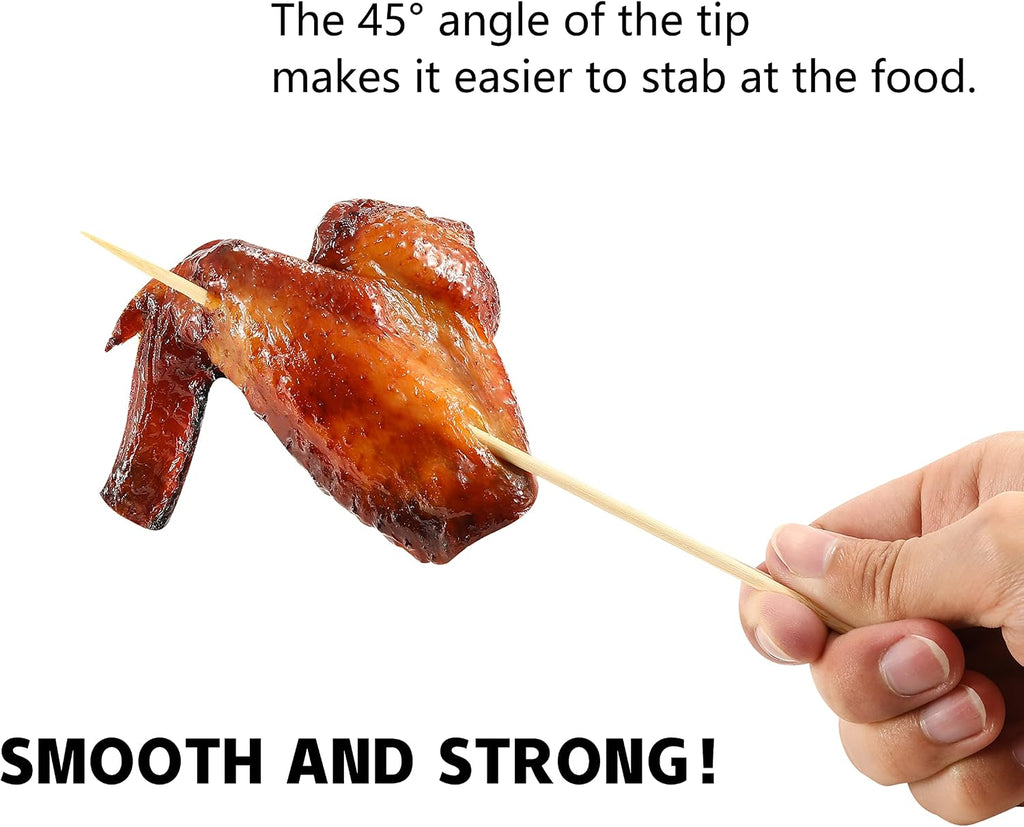 1000 PCS Bamboo Skewers, 6 Inch Food Sticks for Appetizers Fruit Kebabs | Natural Mini Wooden Skewers for Barbecue Grilling Burger Sausage, Cocktail Picks for Drinks, Long Toothpicks Tooth Picks