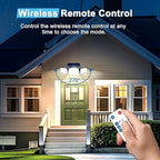 Solar Security Light Outdoor Super Bright LED, Motion Sensor Flood Light, 3 Heads 270° Wide Angle, Remote Control,IP65 Waterproof, 3 Modes (2 Packs)