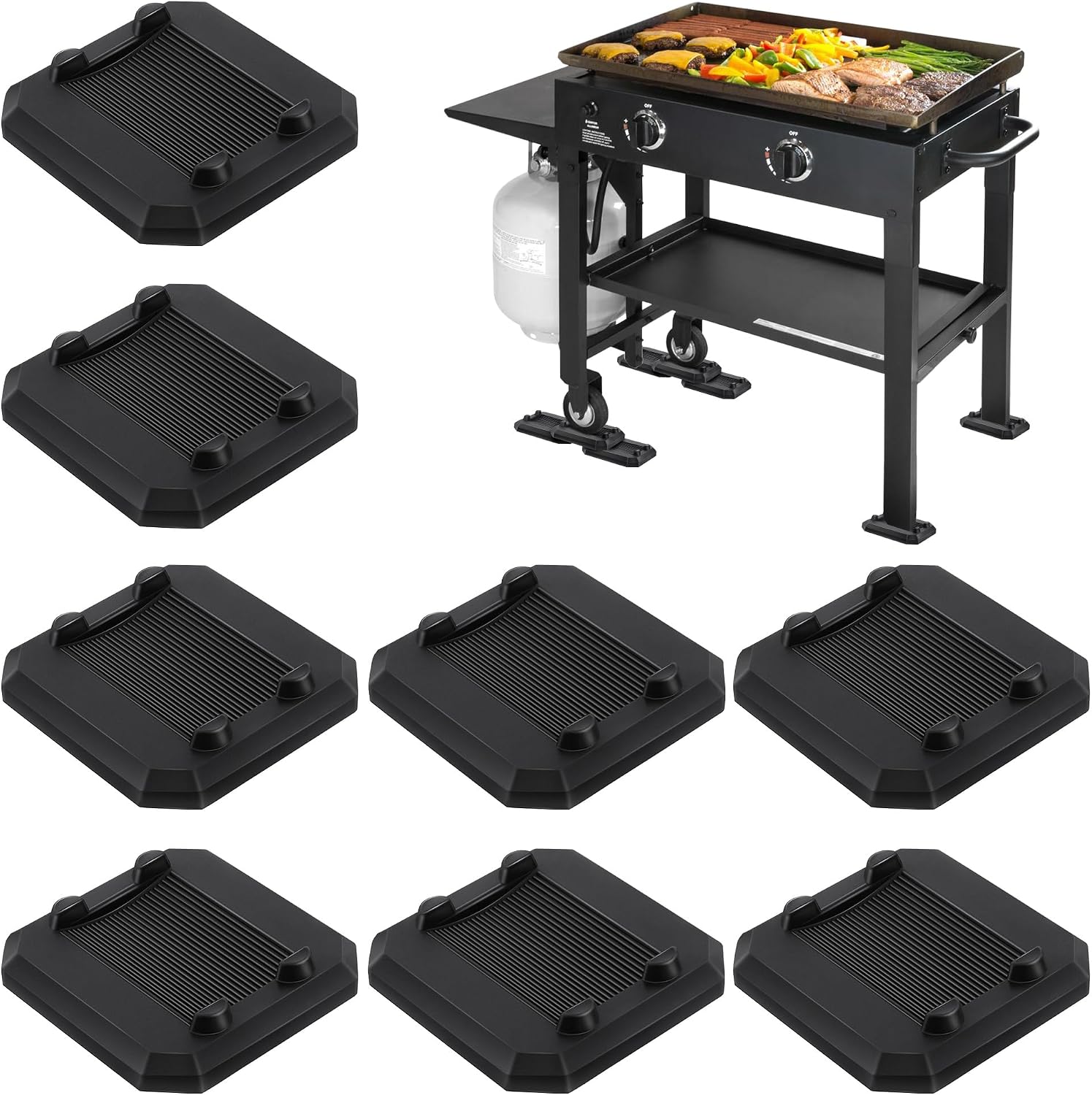Griddle Leveling Shims Kit Compatible with Blackstone Griddle, Rubber Grill Levelers Outdoor for Most Grills, Keep Flat Top Grill in Level, Patent Pending