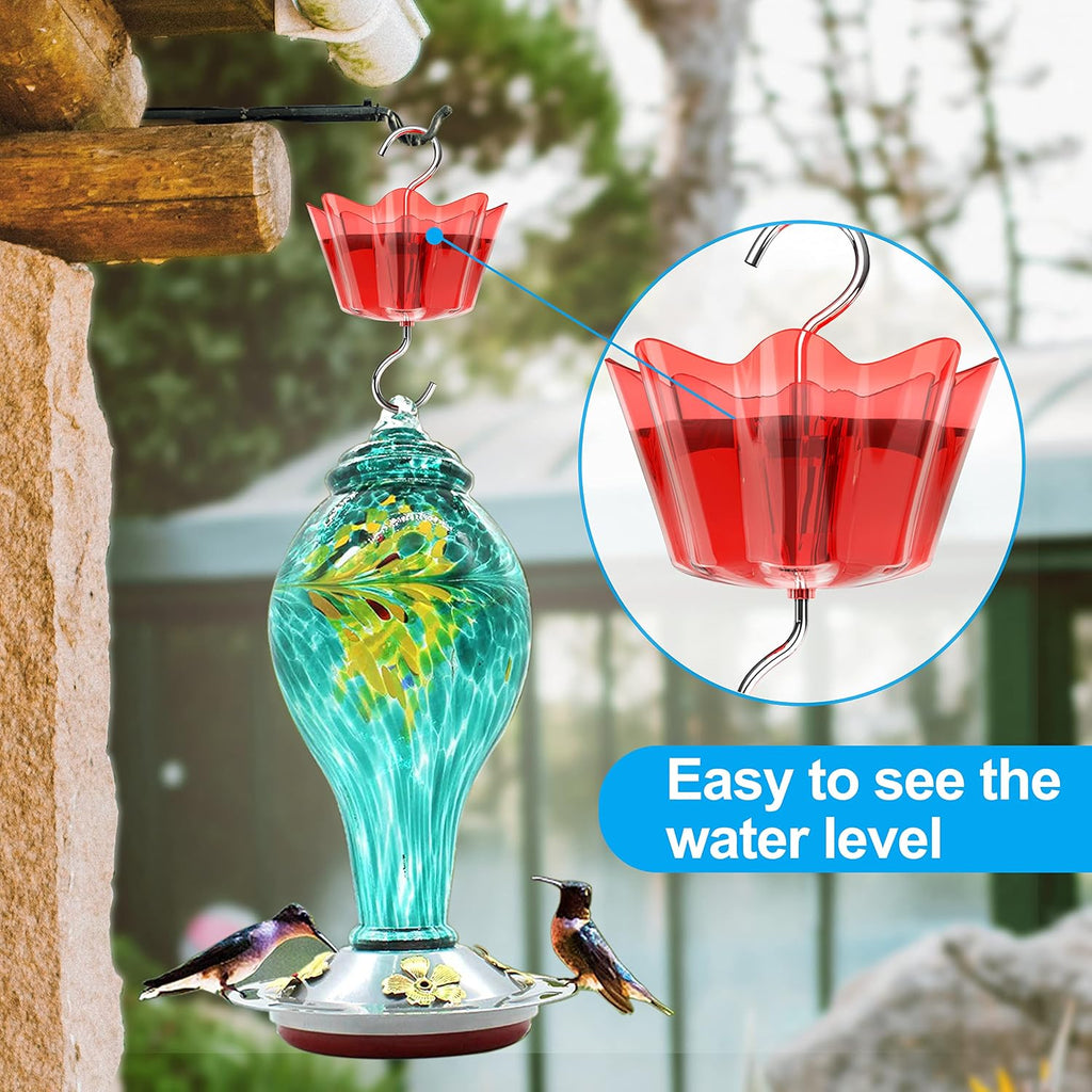 Hummingbird Feeder Ant Moats, 6 OZ x 2 Pack | Ant-Proof,Durable Ant Traps & Guards, Transparent Water Level, Easy to Install & Clean