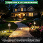 Pagoda Low Voltage Landscape Pathway Lights, 12V Outdoor LED Path Lights Wired, Aluminum Walkway Lighting with 4W 2700K Replaceable G4 Bulb, Bronze Classic 3-Tier Lantern, 6 Pack