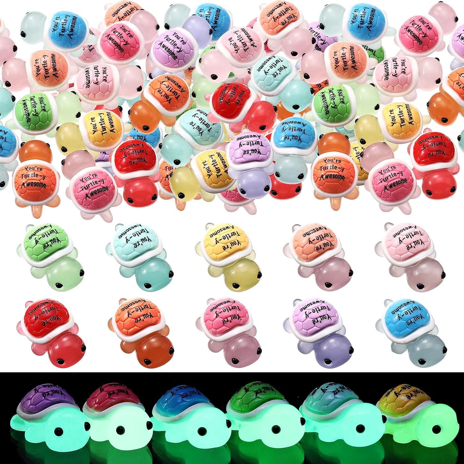 Simgoing 100 Pcs Mini Resin Turtles Emotional Tortoise Positive Funny Turtle Gifts Small Resin Toy Figures for Graduation Appreciation Employee Gifts