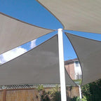 E&K Sunrise 14' x 14' x 14' Sun Shade Sail Triangle Canopy Shade Cover UV Block for Patio Backyard Garden Outdoor (Light Gray)