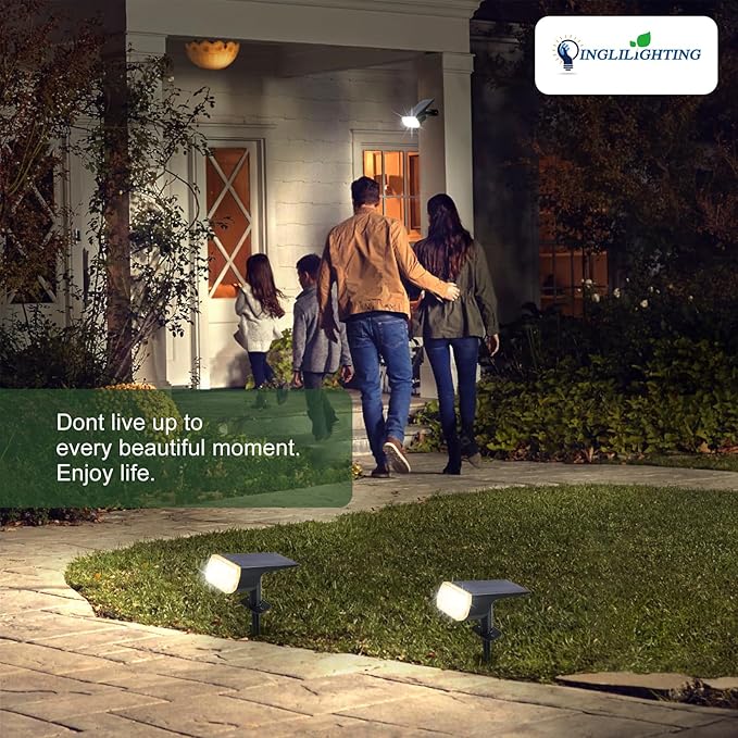 DINGLILIGHTING Solar Lights Outdoor Waterproof: IP65 Led Spot Light Decorations for Garden Yard - Multicolor RGB Solar Powered for Halloween Christmas - Dust to Dawn Uplighting Landscape Pathway 4PC