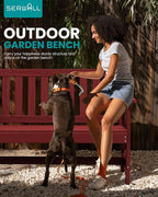 SERWALL Outdoor Bench, HDPE Outdoor Benches Weatherproof, 2-Person Garden Bench with 660 lbs Weight Capacity, Patio Benches for Outdoors, Garden, Porch, Backyard and Park, Red, 4 Pack