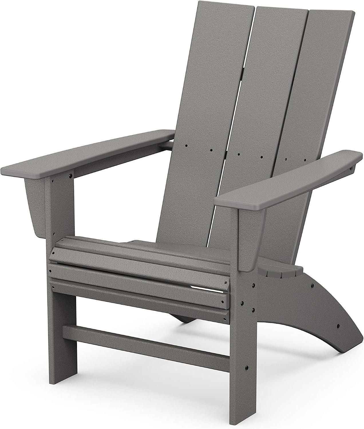 POLYWOOD Modern Curveback Adirondack Chair, HDPE Outdoor Patio Furniture, Fade-Proof All-Weather Deck Garden Fire Pit Chair, Red