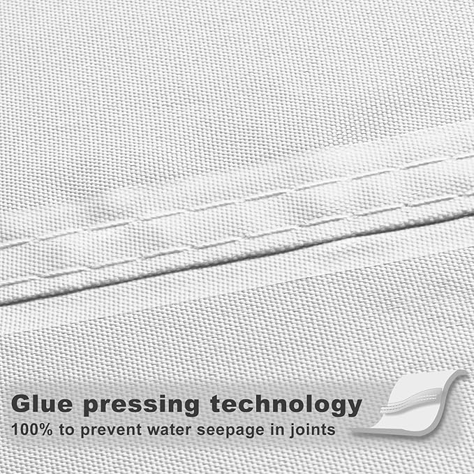 SUNNY GUARD Waterproof Sun Shade Sail 6' x 8' White Rectangle UV Block Sunshade for Backyard Yard Deck Patio Garden Outdoor Activities and Facility(Customized)