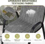 UDPATIO Patio Chairs Set of 2, Stackable Outdoor Dining Chairs with High Back, Breathable Textilene Fabric Outdoor Chair All Weather, 350LBS Capacity for Garden, Backyard (Dark Grey)