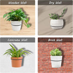 2 Pack 8 inch(203mm) Flower Pot Holder Ring, Flower Pot Holder Ring Wall Mounted Set Wall Mounted Metal Planter Hanger Matte Black Hanging Plant Holder