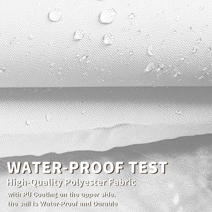 LOVE STORY Triangle 18'x18'x18' Waterproof Sun Shade Sail Canopy UV Block for Outdoor Patio Backyard Carport,White(We Make Custom Size)