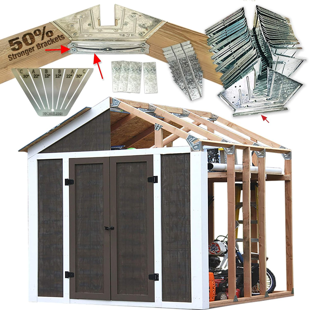 50% structurally stronger truss design easy shed kit, main product view