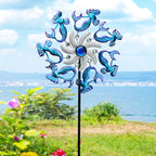 COOZZYHOUR 39" Mermaid Wind Spinners Metal Windmill Garden Stake,Ocean Theme Outdoor Wind Spinner,Wind Sculptures Yard Art Decorations for Patio,Lawn & Garden