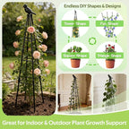 2 Pack Garden Trellis for Climbing Plants Outdoor - Rustproof Plastic Coated Steel Core Tower Obelisk Trellis - Metal Teepee Trellis Vertical Plant Support for Vines Vegetables Flowers Indoor