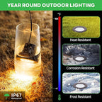 Landscape Well Light, LED Low Voltage In Ground Lights, IP67 Waterproof 12V Outdoor, Bright 6W 580LM Aluminum ORB for Sidewalk Driveway 6 Pack