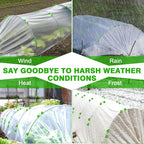 Garden Hoops for Raised Beds Row Cover, 36pcs 8ft Greenhouse Garden Grow Tunnel Netting Hoops, Greenhouse Support Hoops Garden Bed Hoops, Flexible Fiberglass DIY Hoops for Outdoor Plant, 24pcs Clips