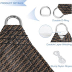 E&K Sunrise 9' x 9' x 9' Sun Shade Sail Triangle Canopy Shade Cover UV Block for Patio Backyard Garden Outdoor (Brown)