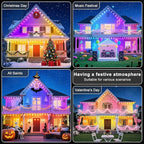 100FT Permanent Outdoor Lights for House Waterproof, IP67 LED Eave Lights with App/Remote Control, Outdoor Permanent led Lighting for House Roof Decor,Christmas,Party,All Holiday and Daily