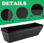 Adnee 4 Pcs 30 Inch Fabric Plant Window Box Liners-Rectangular Non-Woven Planter Basket Liner-Black Felt Flower Hanging Basket for Outdoor Garden Wall Hanging Planter Flower Vegetables