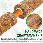 Soupiar 4 Pack 22 Inch Stackable Moss Pole - Thick & Sturdy Natural Coir Totem Plant Support & Garden Stakes for Monstera & Pothos, Indoor Climbing Vining Houseplants, 70”H Max
