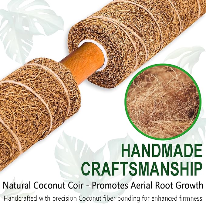 Soupiar 4 Pack 22 Inch Stackable Moss Pole - Thick & Sturdy Natural Coir Totem Plant Support & Garden Stakes for Monstera & Pothos, Indoor Climbing Vining Houseplants, 70”H Max