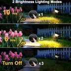 Solar Landscape Spotlights Outdoor Waterproof IP67, Warm White LED Spot Lights for Tree Flag Garden, Adjustable Solar Uplights Auto On Off with 2 Brightness Mode