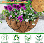 LCHUANG Coco Liners for Planters - 6 Pack 8 Inch Round Hanging Basket Liners, 100% Natural Coconut Fiber Replacement Liners for Hanging Baskets Planters Flowers, Plants, Vegetables (8'' Pack of 6)