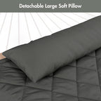 ANOW Portable Hammock Pad with Pillow, Replacement Hammock Pad, Grey | Heavy Duty Polyester Hammock Pad and Pillow Set, 2 Person Hammock Pad 76.8"x55" for Rope Hammock, Indoor Outdoor Use