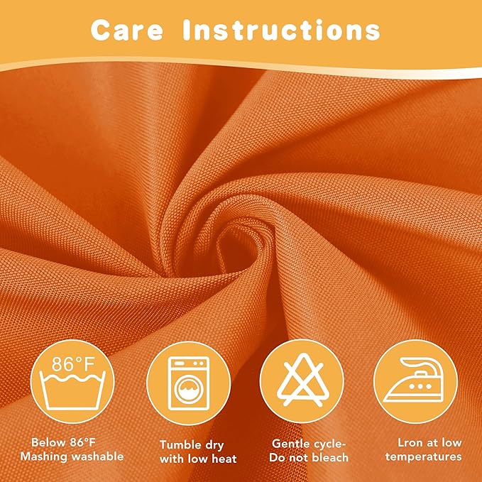 HolidayIdeas Extra Wide Outdoor Curtains for Patio Waterproof, 2 Panels - 110 x 95 Inch - Privacy & Light Filtering Curtains Grommet Outside Curtains for Porch, Gazebo, Backyard (Mecca Orange)