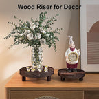 3 Pcs Wood Plant Stand Indoor Outdoor, Round Wood Riser for Decor 6/8/10" Wooden Stool Display Stand Flower Pot Holder Small Planter Tray Modern Potter Decorative for Desktop Counter Room