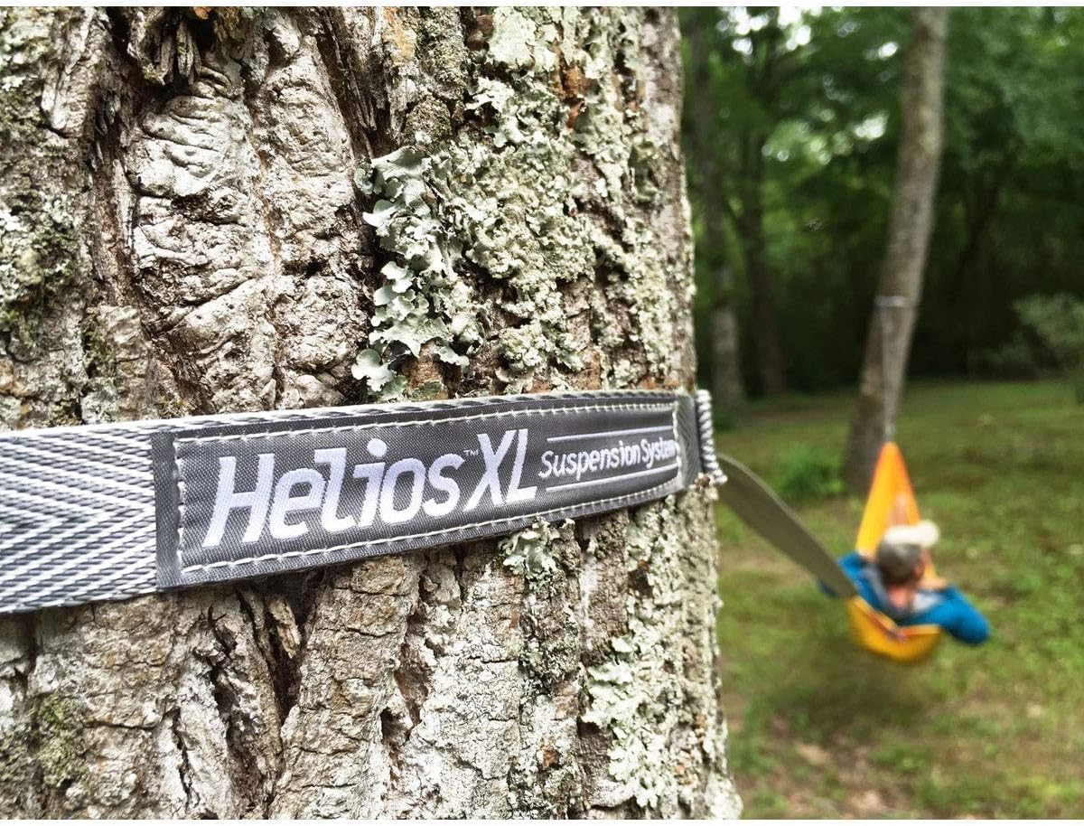 ENO Helios XL Suspension System - Ultralight Tree Strap for Hammock - Hammock Accessories for Camping, Hiking, and Backpacking - Grey
