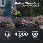 Greenworks 80V 26 in Cordless Hedge Trimmer, 2.0 Ah Battery and Charger