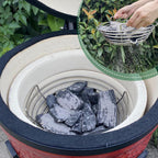 Vankey Charcoal Basket for Kamado Joe JR，Heavy Duty Stainless Steel Charcoal Ash Basket fit Minimax Big Size Green Egg and Other Smoker Grill