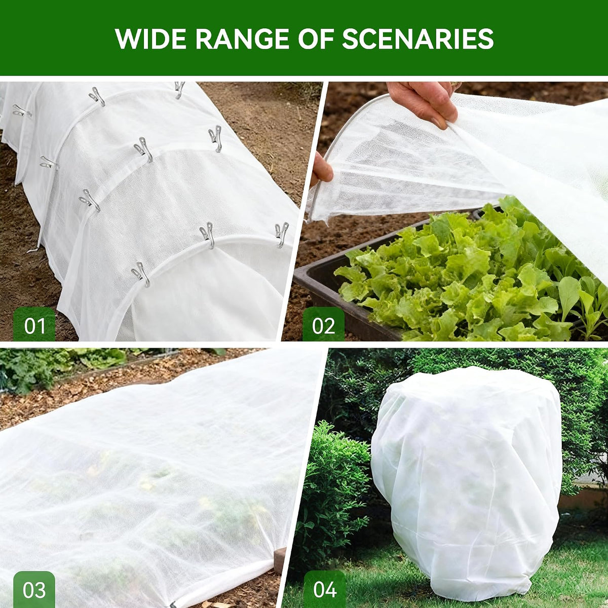 10 ft x 33 ft plant covers freeze on a desk or shelf
