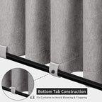 Easy-Going Linen Look Outdoor Curtains Waterproof Windproof Porch Curtains, Soft Thicken Outdoor Privacy Curtains for Patio, Gazebo, Grommet Top and Tab Bottom Drape, 2 Panels, 54x84 inch, Grey