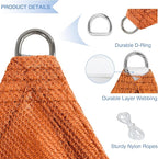 E&K Sunrise 8' x 8' x 8' Sun Shade Sail Triangle Canopy Shade Cover UV Block for Patio Backyard Garden Outdoor (Orange)