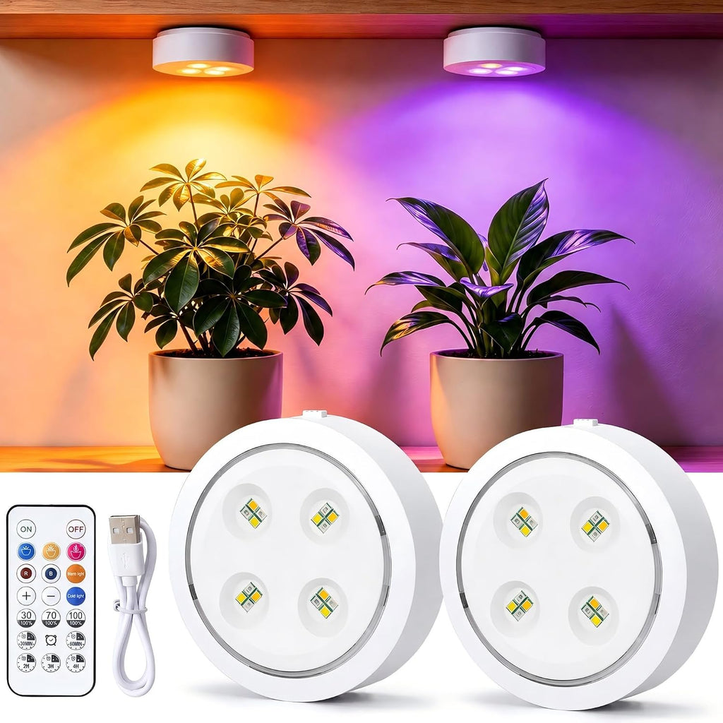 rechargeable grow lights for indoor plants, 2 pack, main product view