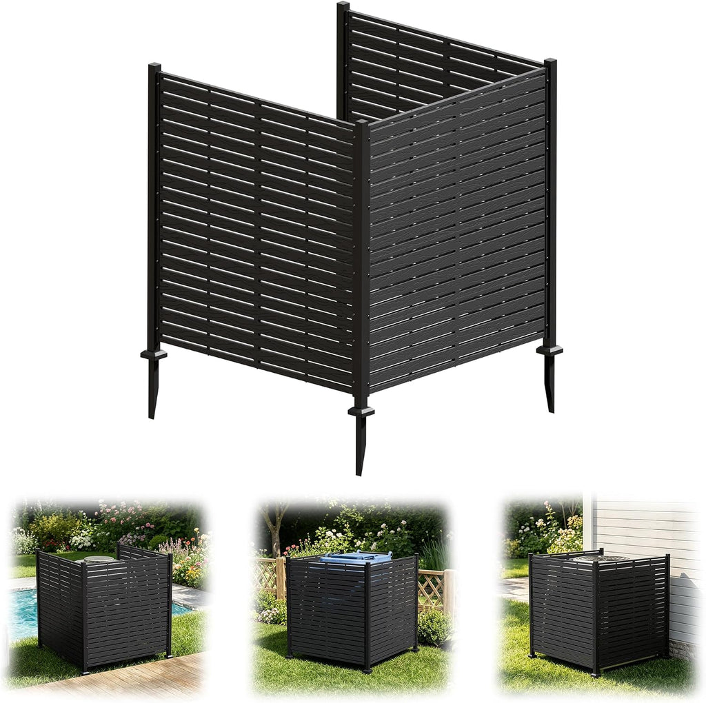 3 panels outdoor air conditioner fence, 48" w, main product view