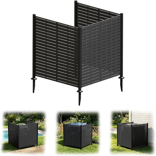 3 panels outdoor air conditioner fence, 48" w, main product view