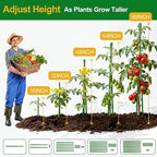 WAENLIR 16 Inch 48 Pack Extendable Garden Stakes Kit, DIY 4ft 5ft 6ft 7ft 8ft Plant Support Stakes with Connectors and Clips, Plastic Coated Metal Sticks for Tomato Indoor Outdoor