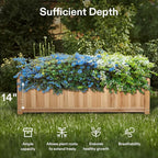 VIVOSUN 3.6 x 1.3Ft Wooden Raised Garden Bed, 43.5 x 16 x 14 Inches, Outdoor Wood Planter Box with Screwdriver and a Liner for Garden, Patio, Balcony, Backyard and Outdoors, 2Pcs