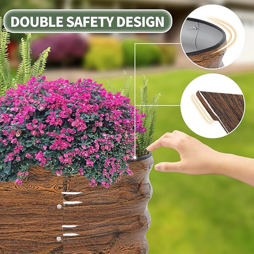 1MORE Galvanized Raised Garden Bed- Planter Garden Boxes Outdoor, Raised Beds for Gardening, 4x2x1ft Metal Garden Bed Kit for Vegetables Flower, Planter Raised Beds with Tools.Grain