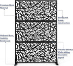Outdoor Privacy Screen,72" H×47" W Metal Privacy Screen, Freestanding Privacy Fence Panels for Patio