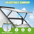 6x4ft polycarbonate green house with roof vent, large, side view
