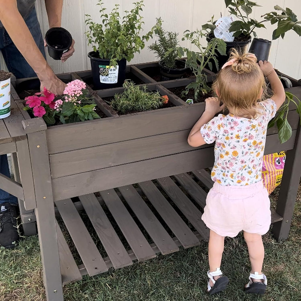 gutinneen raised garden bed mobile outdoor planter box shown in use