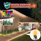 100 Pack Christmas Light Stakes 8.5"-10" for C7 and C9 String Lights,Outdoor Light Stakes,Yard Stakes,Garden,Lawn,Pathway, Patio, Path, Walkway, Christmas Decoration Black