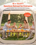 vevor pop up screen house tent, 15 x, close-up detail