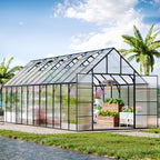 cdcasa 24x10x10 ft polycarbonate greenhouse for outdoors w/5, main product view