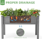 48×24×30 raised garden bed with legs, cedar wood showing dimensions