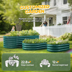 KING BIRD Raised Garden Bed Kit 2025 Upgraded Quick-Setup Galvanized Planter Garden Box Outdoor for Gardening, Vegetables, Flowers, 74x36x12 in, Green 2PCS